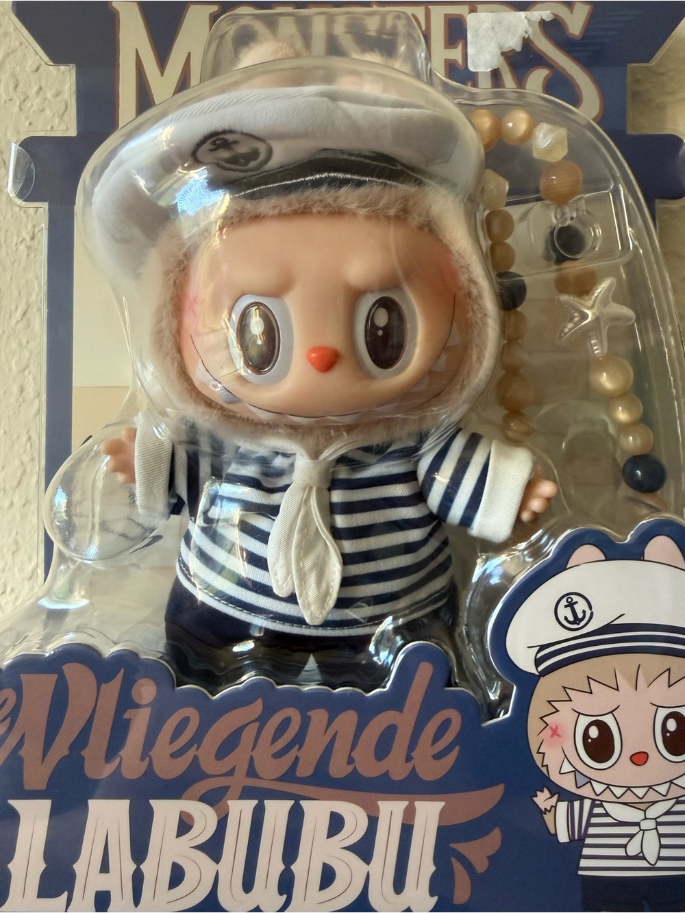 The Monsters De Vliegende Labubu Sailor Plush Figure - Beige & Navy - Picture 2 of 4